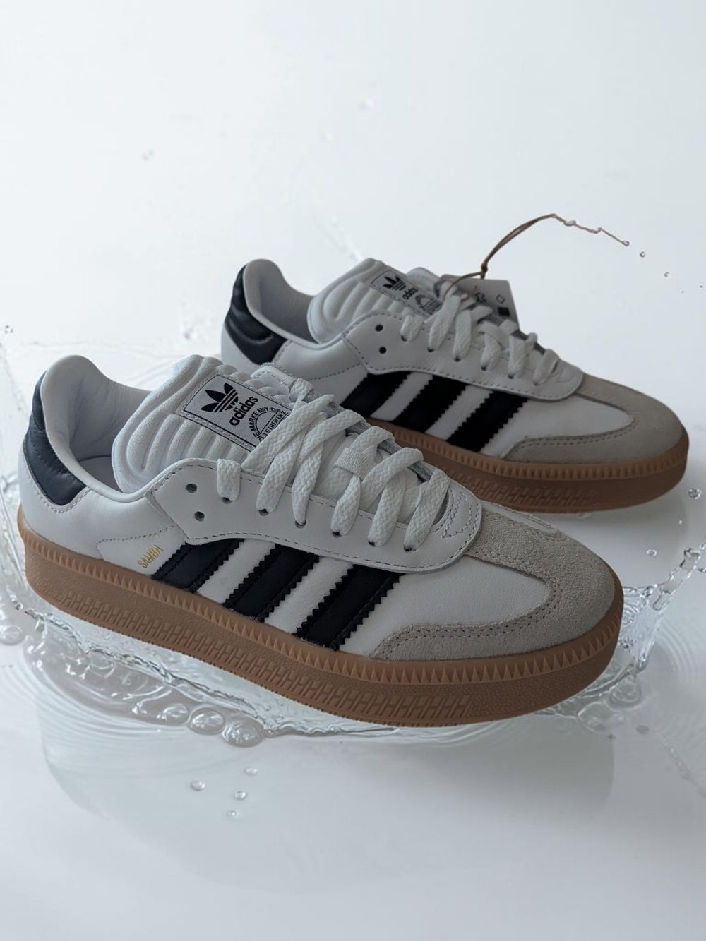 Adidas Samba XLG J White / Black / Gum Sole Kids Youth Sneaker Shoe Size 4 & 5 - Picture 2 of 8